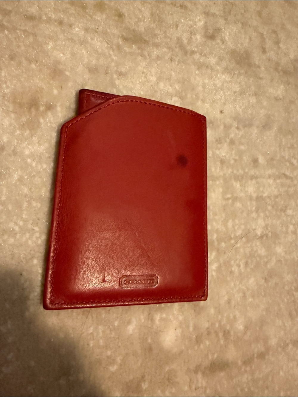 Coach Red Leather Compact Mirror with Case - Picture 3 of 6